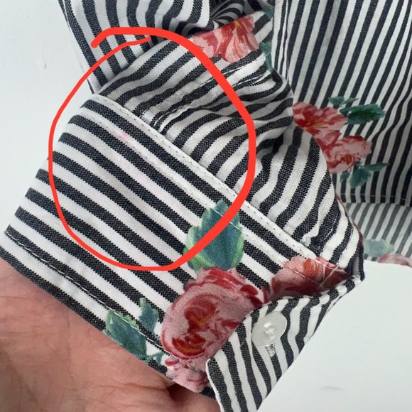 Rails Taylor Floral Stripe Shirt Buttondown Long Sleeves Size XS L2769 - Picture 7 of 10